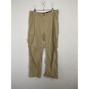 REI Mens Pants XL Cargo Hiking Convertible Nylon Outdoor Workwear Zip Off Beige